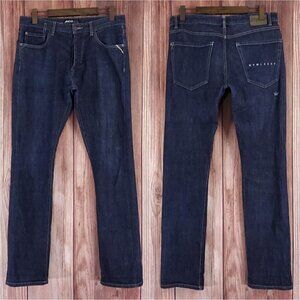 JNCO Mens Size 32X33 003 Slim Straight Embroidered Button Fly Blue Denim Jeans